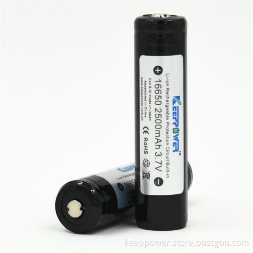 KeepPower protected 16650 3.7V 2500mAh UR16650ZTA button batteries